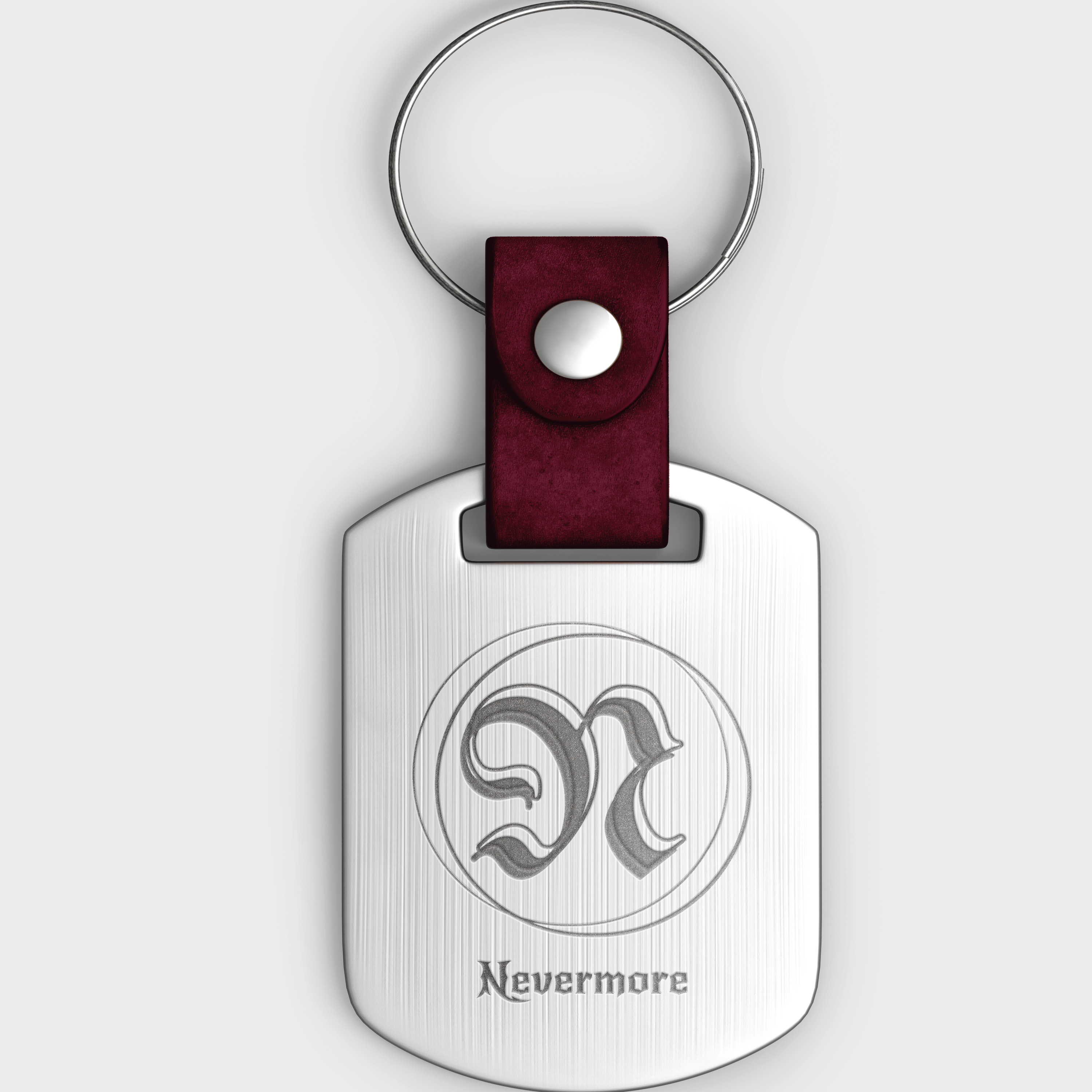 metal keychain of the Nevermore logo