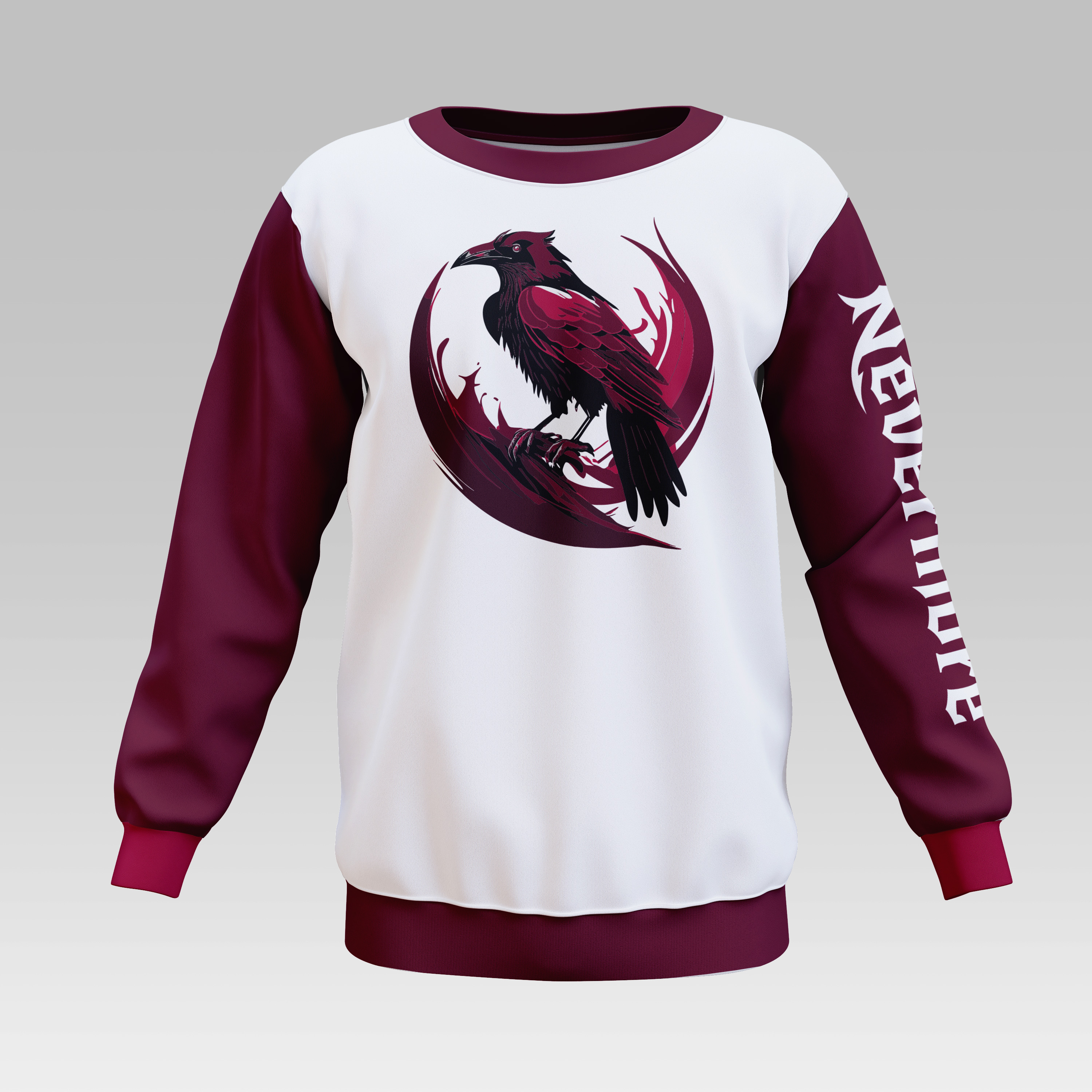 black sweatshirt with raven image
