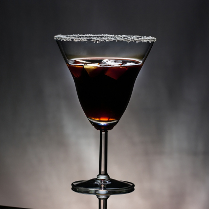 black cocktail drink