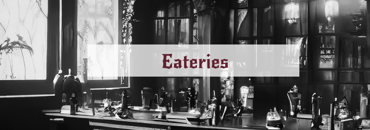 black and white image of a restaurant bar