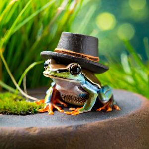 Frog in a fedora hat