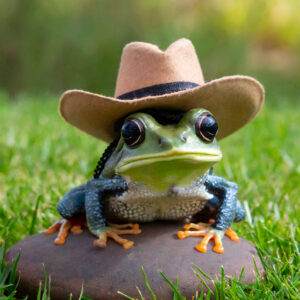 Frog in a cowboy hat
