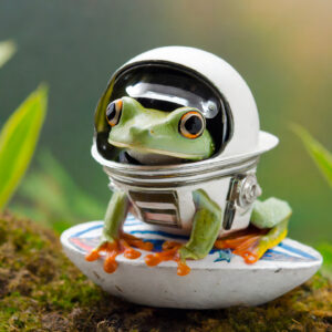 A frog in a space suit!