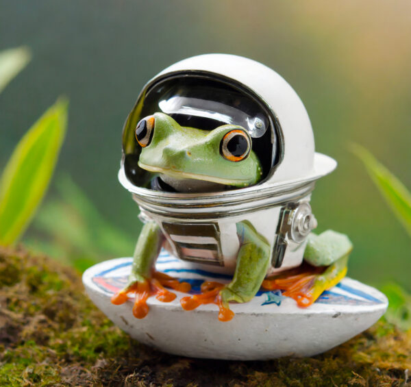 A frog in a space suit!